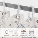 Glawry Bible Verse Shower Curtain Starfish Seashells Ocean Beach Coastal Christian Scripture Navy Blue Bathroom Inspirational Quotes 60Wx72L Inches Bath Accessories Art Home Decor Fabric 12 Pack Hook