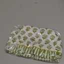 Emerald Green Floral Ruffle Tissue Box Cover Block Printed Cotton Fabric Napkin Holder Square Boho Decorative Box Cover for Bedroom Living Room Bathroom Vanity Countertop Car Office Kitchen