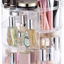 Clear Rotating Makeup Organizer For Vanity, Adjustable Skincare Organizer Countertop, Cosmetic Display Case For Beauty, Skin Care, Spinning Makeup Stand, Makeup Storage Organizer And Perfume Organizer