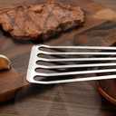 12.4" Stainless Steel Cooking Utensil, Kitchen Slotted Turner, Fish Turner Great for Egg/Meat Turning, Griddles & Grill