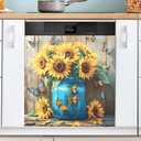 Sunflowers Butterfly Jar Dishwasher Magnetic Cover Strong Universal Panel Decal for Refrigerator Fridge Magnet 23 x 26 Inch Kitchen Decorative for Whiteboard Fridge Kitchen Office Home