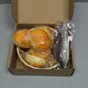 Shappy 8 Pcs Jesus Miracle Loaves and Fish Decorations Include 2 Fake Fish and 5 Fake Artificial Bread with a Basket Sunday and Religious Learning Activities(Crucian Carp)