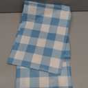 Smiry Rectangle Picnic Table Cloth, Elastic Waterproof Fitted Vinyl Tablecloths, Flannel Backed Buffalo Plaid Table Covers for Dining, Camping, Outdoor (White and Aqua, 30" x 72")