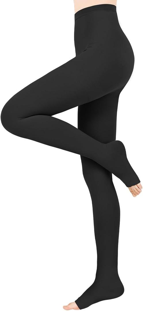Compression Pantyhose,15-20mmHG Tights for Women & Men,Medical Grade Compression Stockings for Teachers, Nurses, Office Workers & Varicose Vein Patients,Waist-high Compression Leggings to Relief Leg Fatigue (Medium, Black/Open Toe)