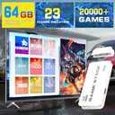 Retro Gaming Console, 20,000+ Retro Game Stick, 23 Emulators, 4K HD HDMI TV Game Stick, Includes 2 Wireless 2.4GHz Controllers,Plug & Play Video Games for TV(64GB)