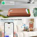 TopMade for MagSafe Wallet, Works with Apple Find My, Strongest Magnetic Wallet with Stand, 6 Card Holder, RFID Blocking, Magnetic Card Holder for iPhone 17/16/15/14/13/12 Series, Rechargeable, Brown