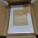 Homeforia 12x18 Picture Frame Gold, High End Metal 12x18 Poster Frames with Mat 8.5x11 Photo, 12 x 18 Gold Frame Matted to 8.5 by 11 Print, 18x12 Thin Hanging Frame, Tempered Glass, Wall Kit, Set of 1