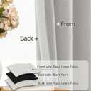 SimpleHome 100% Blackout Linen White Curtains 108 Inch Length,Farmhouse Back Tab Living Room Curtains,Textured Rod Pocket Bedroom Curtains,2 Panels,52" W x 108" L