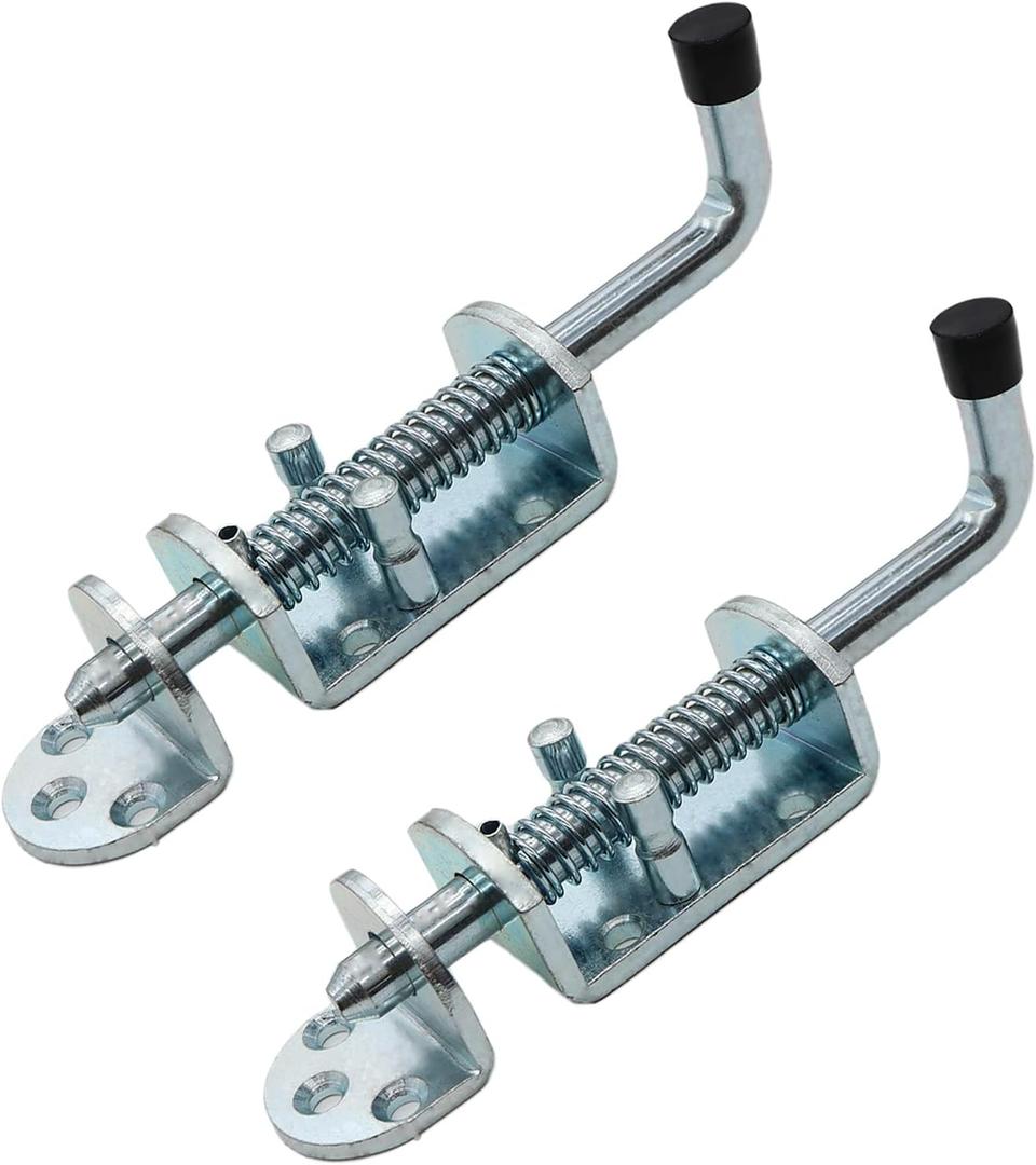 2 Packs 6.5 Inch Heavy Duty Spring Loaded Latch Pin, Sliding Barrel Bolt Door Lock for Chests/Cabinets/Utility Trailer Gate, 2mm Thickened Interior and Outdoor Latch