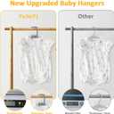 50 Pack Baby Clothes Hanger with 16 Clips, 11-15 inch Adjustable Kid Hangers, Multifunctional Children Hanger for Girl Boy Toddler Kids Child(Grey)