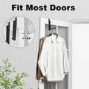 Over The Door Hooks Hanger for Clothes, 1 Pack Foldable Over The Door Drying Rack for Laundry, Overdoor Hanger Hook with 6 Groves for Towel, Coat, Black