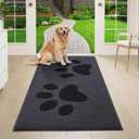 Buganda Dog Door Mat for Muddy Paws, Absorbent Dirt Trapper Washable Indoor Doormats, Non Slip Low-Profile Mud Mat for Dogs, Front Entrance Doormat for Inside Floor (47x24 Inches, Black)