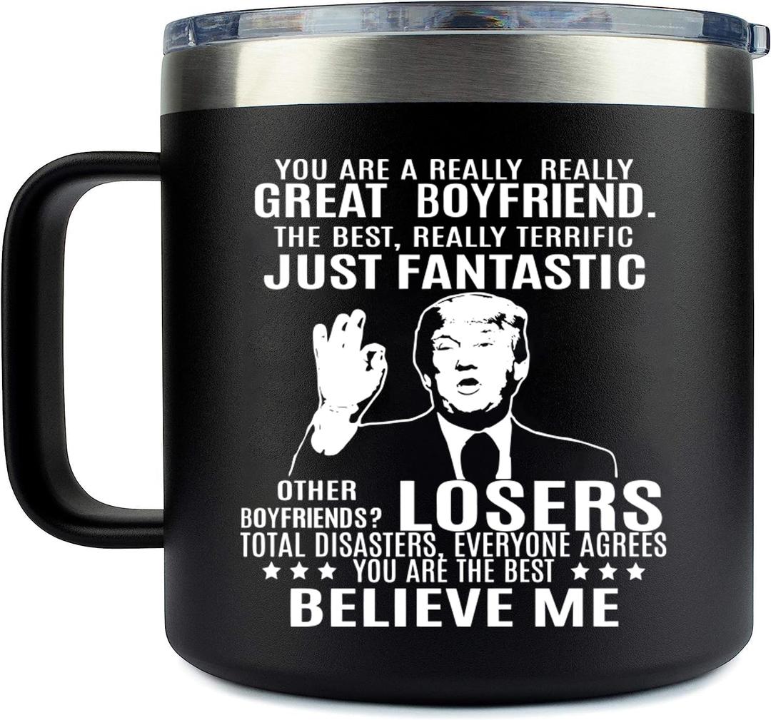 MFGNEH Boyfriend Valentines Day Gifts, Gifts for Boyfriend from Girlfriend, Birthday Gift for Boyfriends, Anniversary Boyfriends Gift, Christmas for Him, 14oz Tumbler Coffee Mug