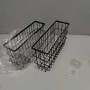 2 Pack Cabinet Door Organizer, Self Adhesive Lid Organizers Inside Cabinet Storage Boxes, Hanging Storage Basket Organizer Wall Mounted Pantry Caddy Cup Holder for Kitchen, Fridge, Bathroom (Black)