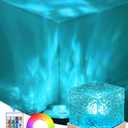 Mood Lighting,Rechargeable Northern Lights Cube Ambient Lighting Ocean Wave Projector Light Aurora Glow Lamp,16 Colors Gradual Rotating with Remote Control for Bedroom Game Room Decor - Large (Cordless)