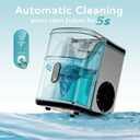 EUHOMY Nugget Ice Makers for Countertop with Ice Scoop & Basket, Self-Cleaning Sonic Pebble/Pellet Ice Maker Machine with 35lbs/24H Soft Ice for Home/Kitchen/Office, Stainless Steel, Silver