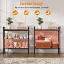3 Tier Shoe Rack, Shoe Rack for Entryway with Hook, Shoe Organizer with Adjustable Mesh Shelves, Metal Shoe Storage, Closet, Bedroom Living Room Garage