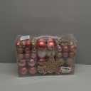 95Pcs Christmas Ball Ornaments Set,Neutral Christmas Tree Decoration Gift, Seasonal Decorative Hanging Ornament Set with Hand-held Gift Package for Xmas Tree (Rose Gold)