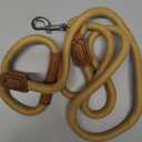 Mile High Life | Premium Leather Handle Dog Leash | Strong Rope Leash | Zinc Alloy Strong Clasp | Small Medium Large Dogs | 4/5/6 Feet(Yellow, 72 Inch (Pack of 1))