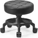 Low Height Roller Stool with Universal Caster, Modern Round Seat for Home Office, Garage, Shop (Model 1)