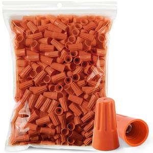 600PCS Orange Wire Connectors Nuts 18-16 AWG, Electric Wire Caps Insulating Insert Twist Electrical Wire Connectors, Wire Assortment Nuts for Home Electric Use & DIY Project