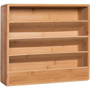 Bamboo Tiered Spice Rack Organizer for Cabinet,Wooden Seasoning Rack for Countertop, Cupboard, Pantry, Kitchen (Spice Jars Not Included)
