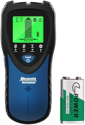 Mecurate 5-in-1 Stud Finder with LCD Display, Wall Scanner for Studs, Metal, AC Wires Detection, Lightweight & Durable, Perfect for Homeowners & DIY Projects(Blue)
