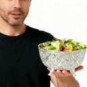Medieval Silver fruit Bowl, 50 oz Pedestal Bowl For Entertaining，Decorative Bowl For Kitchen Counter Or Table Decor，Vintage salad bowl， Premium Grain Bowls, 7 inchPoke Bowl