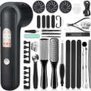 Electric Callus Remover with Dander Vacuum for Feet, Portable 36 in 1 Pedicure Kit Foot File Callus Remover, Waterproof Rechargeable Foot File for Foot Care with 3 Heads&LCD Display