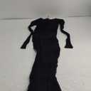 Women's Sexy Hollow Out Long Sleeves See Through Club One Piece Mesh Bodycon Maxi Dress (US, Alpha, S/M, Regular, Regular, Black)