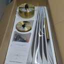 60" Modern Ceiling Fan with Lights and Remote Control, 5 Solid Wood Blades 6-Speed Noiseless Reversible DC Motor, Ceiling Fan for Bedroom Dinning Living Room, Gold Finish with White Blade (60" Ceiling Fan with Light, Gold+White)