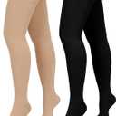 2 Pairs Compression Stockings for Women & Men,20-30mmHg Thigh High Compression Socks,Closed Toe Medical Compression Socks with Silicone Dot Band-Best Support for Nursing Sports Varicose Veins (Large)