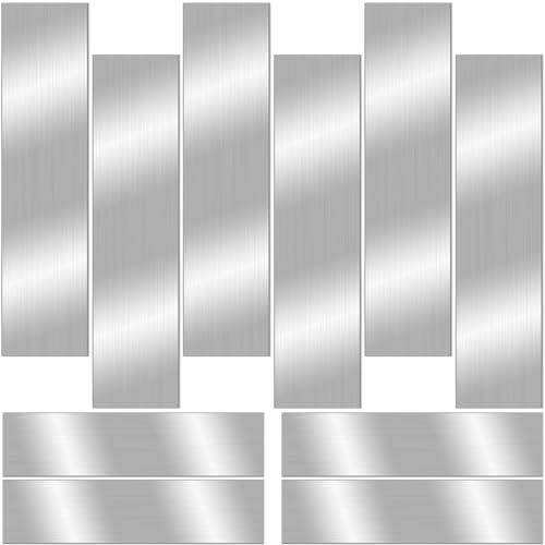 10 Pcs 304 Stainless Steel Strips(17"x 3"x 0.02" Thickness),Brushed Stainless Steel Gap Filler Trim Strip,Stainless Steel Sheet Metal Shim Stock for Kitchen Gap Filler DIY Craft Making