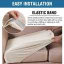 H.VERSAILTEX Velvet Stretch Couch Cushion Cover Plush Cushion Slipcover for Chair Loveseat Sofa Cushion Furniture Protector Seat Cushion Sofa Cover (3 Piece Sofa Cushion Covers, Ivory)