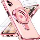 for Samsung Galaxy XCover7 Pro Love Heart Kickstand Case with 2X Screen Protector: Luxury Plated Gold Edge Slim Soft TPU Shockproof Protection Case Cover for Galaxy XCover7 Pro (Pink)