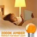 Bonlux G40 LED Low Watt Light Bulb,2W E26 Amber Bulb Equivalent 20 Watt, Low Lumen Light Bulb 2000K Dim Soft Warm Light for Bedroom Bathromm Accent Lighting(4 Pack,Non-Dimmable)