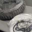 INVENHO Heated Cat Beds for Indoor Cats and Small Dogs, 20" Cozy Donut Heated Pet Bed with Timer & Temp Adjustable, Removable Waterproof Electric Warming Bed for Indoor Cat (Grey)