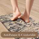 KIMODE Anti Fatigue Kitchen Mats for Floor, Farmhouse Kitchen Rugs Sets of 2, Cushioned Kitchen Floor Mats, Comfort Standing Mat for Sink, Laundry, Office, Desk Brown/Grey 17"x47"+17"x29"