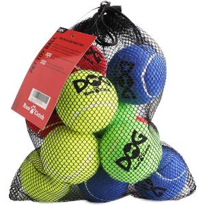 Tennis Balls for Dogs - 12 Pack 2.5'' Durable Non-Toxic Outdoor Dog Toys Balls with Mesh Bag, SGS Certified, Colorful Fetch Toys, Medium Large Breeds (Non Squeaky)