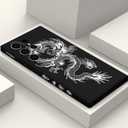 for Samsung Galaxy S23 Ultra Case, Creative Pattern Ultra Thin Soft Phone Cover for Galaxy S23 Ultra 6.8 inch, Dragon Black