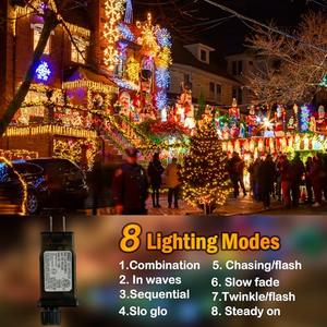 393FT LED Christmas Lights - 1200 Outdoor Waterproof String Lights With 8 Modes - Plug-In Christmas Decorations for Indoor/Outdoor Holidays, Party, Wedding, Xmas Home Decor