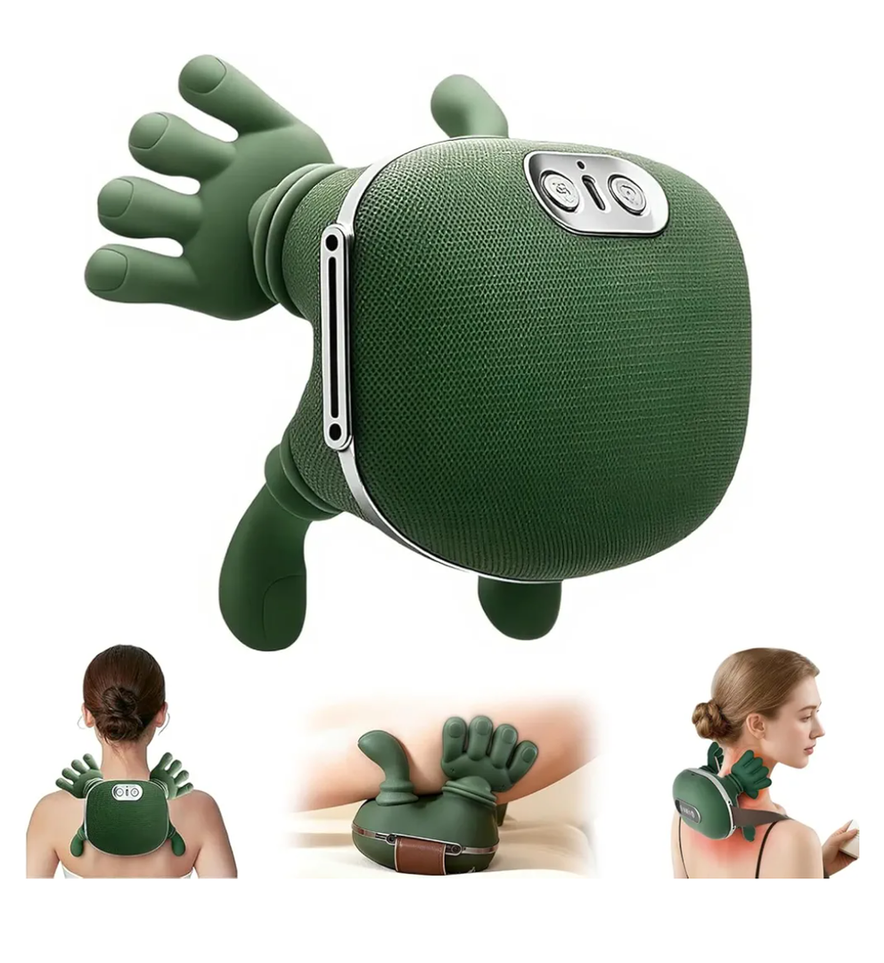 Neck Massager with Heat for Pain Relief deep Tissue, Bionic 4D Deep-Kneading Massage with Soothing Heat,Adjustable Intensity,Ergonomic Design for Home,Office,and Travel Relaxation