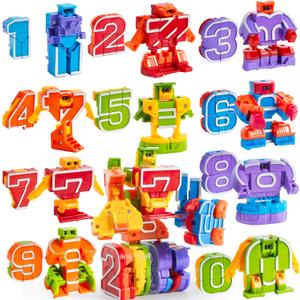 JOYIN 10 Pcs Number Bots Educational Toys, Number Bots, Action Figure Learning Toys, Christmas Birthday Gifts for Kids Boys Girls 3 4 5 6 Years Old
