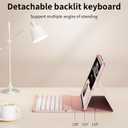 kenke Keyboard Case for iPad Air 11-inch (M4 2026/M3 2025/M2 2024) & Air 5th/4th Gen 10.9 inch, 7 Colors Backlit Detachable, Slim Folio Bluetooth Keyboard Cover with Pencil Holder, Pink