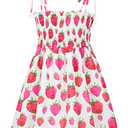 Vieille Toddler Girls Beach Dresses Cute Strawberry Sleeveless Sundress Kids Summer Holiday Party Dress Size 120