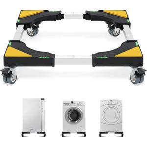 W B D WEIBIDA Mobile Roller with 4 Locking Wheels, Adjustable Furniture Dolly Mini Fridge Stand Appliance Dollys Cart Washer Pedestal for Portable Washing Machine, Dryer, Refrigerator