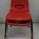 FDP 12" School Stack Chair, Stacking Student Seat with Chromed Steel Legs and Swivel Glides; for Classroom, Homeschool or Learning Space - Red (2-Pack), 14333-RD