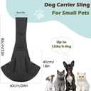 Pawaboo Small Dog Sling Carrier, Reversible Hands Free Dog Sling Carriers for Small Dogs and Cats, Puppy Slings Carrier with Safety Harness, Puppy Essentials, Black, Small