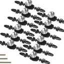 12 Pack Black Large Sized Enlarged Diamond Clear Crystal Glass Knobs with Plate,Cabinet Cupboard Door Pulls Handles with Screws for Kitchen Office Decoration (12 Pack, Large, Black)