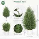Briful 3ft Artificial Cedar Topiary Trees, Set of 2 Realistic Faux Cypress Outdoor Plants, Fake Front Porch Trees, UV Protection Patio Trees in White Pot for Outside